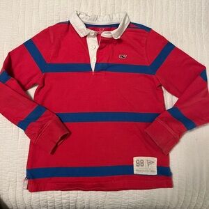 Vineyard Vines Kids Red and Blue Striped Button Down Shirt
